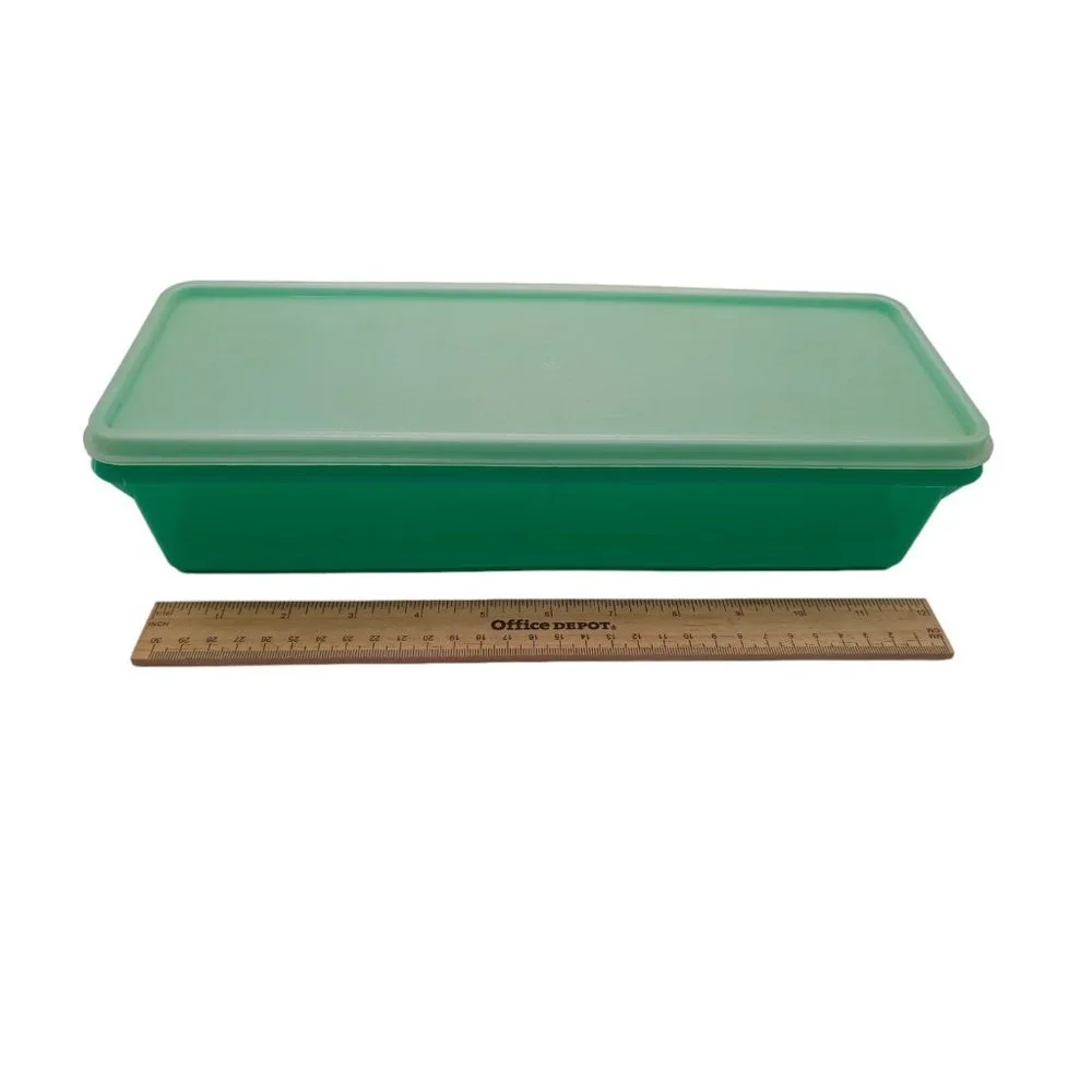 Vintage Tupperware Celery Vegetabl Crisper Keeper Jadeite Green Container W Lid